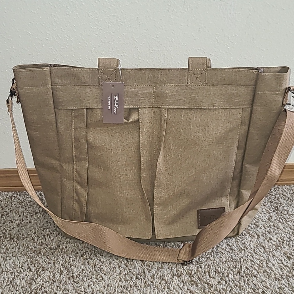 Bella Russo Tan Canvas Messenger Bag with Adjustable Strap